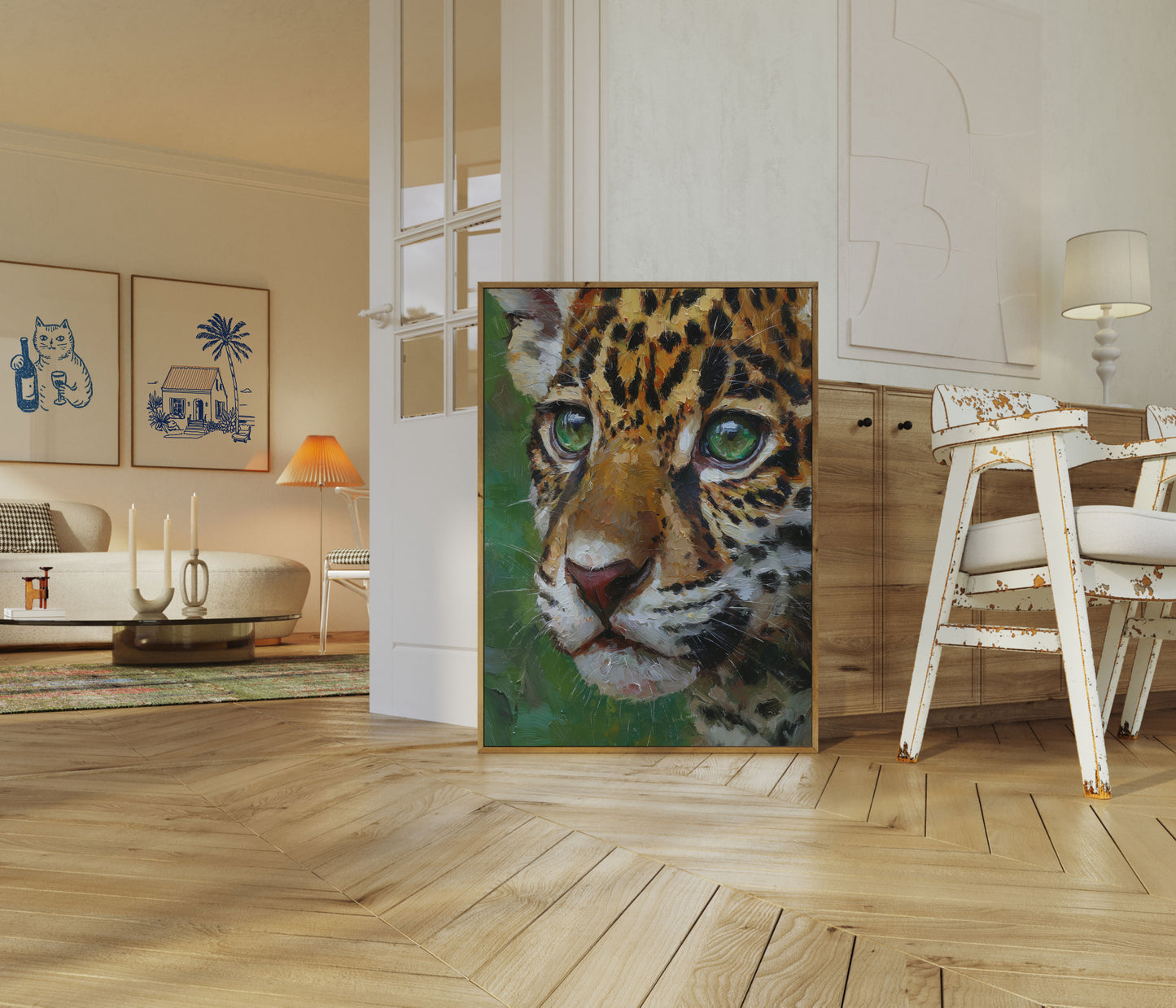Póster de Leopardo con Ojos Verdes