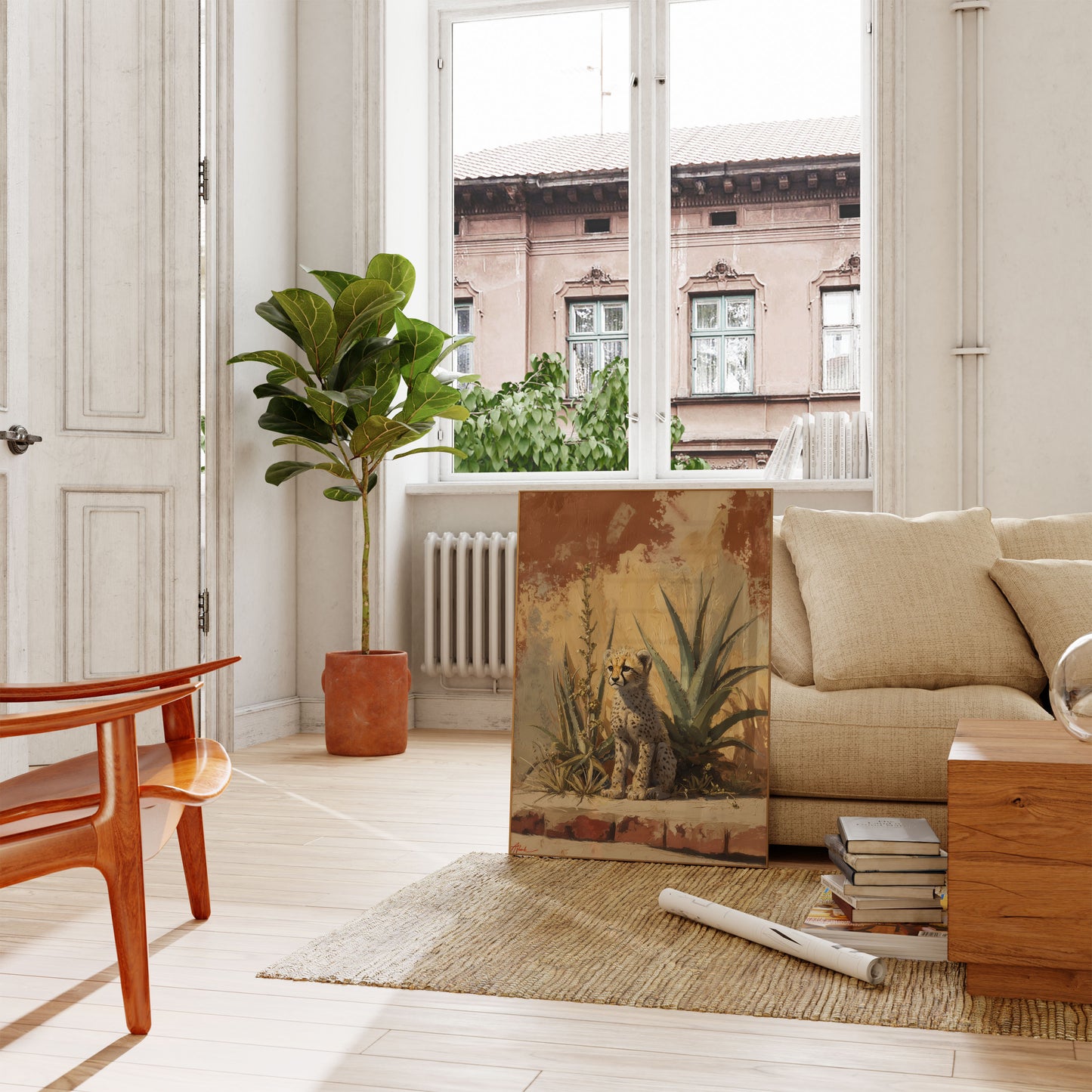 Póster del Santuario del Desierto del Guepardo Joven