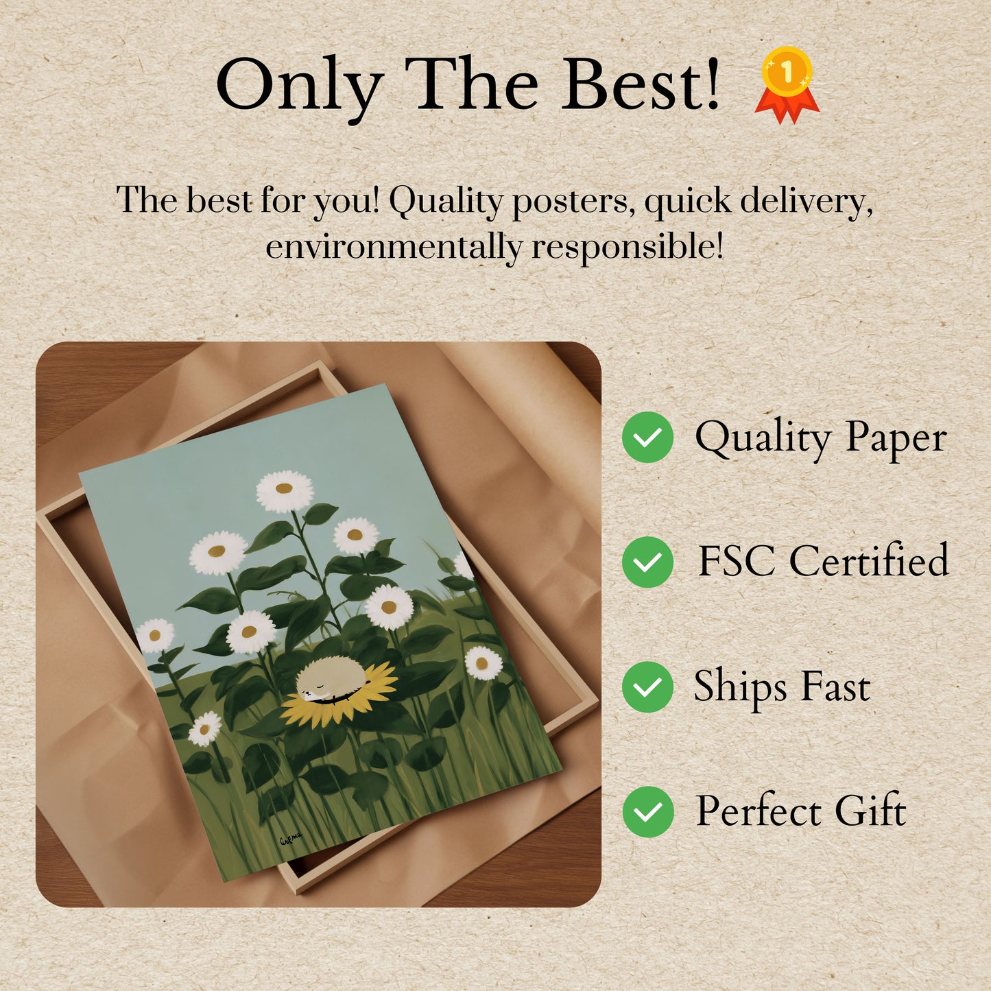 Plakat Zadowolenia na Łące Stokrotek