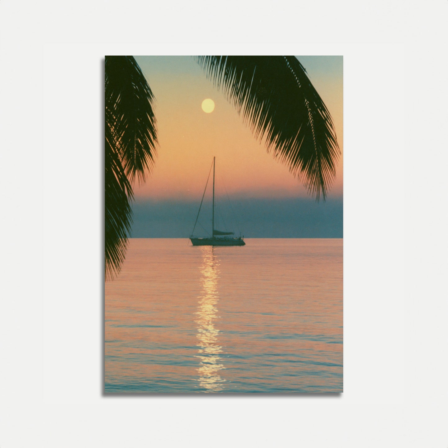 Poster Tramonto in Barca a Vela sull'Oceano