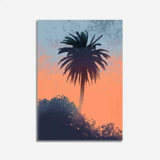 Sunset Palm Tree Silhouette Poster