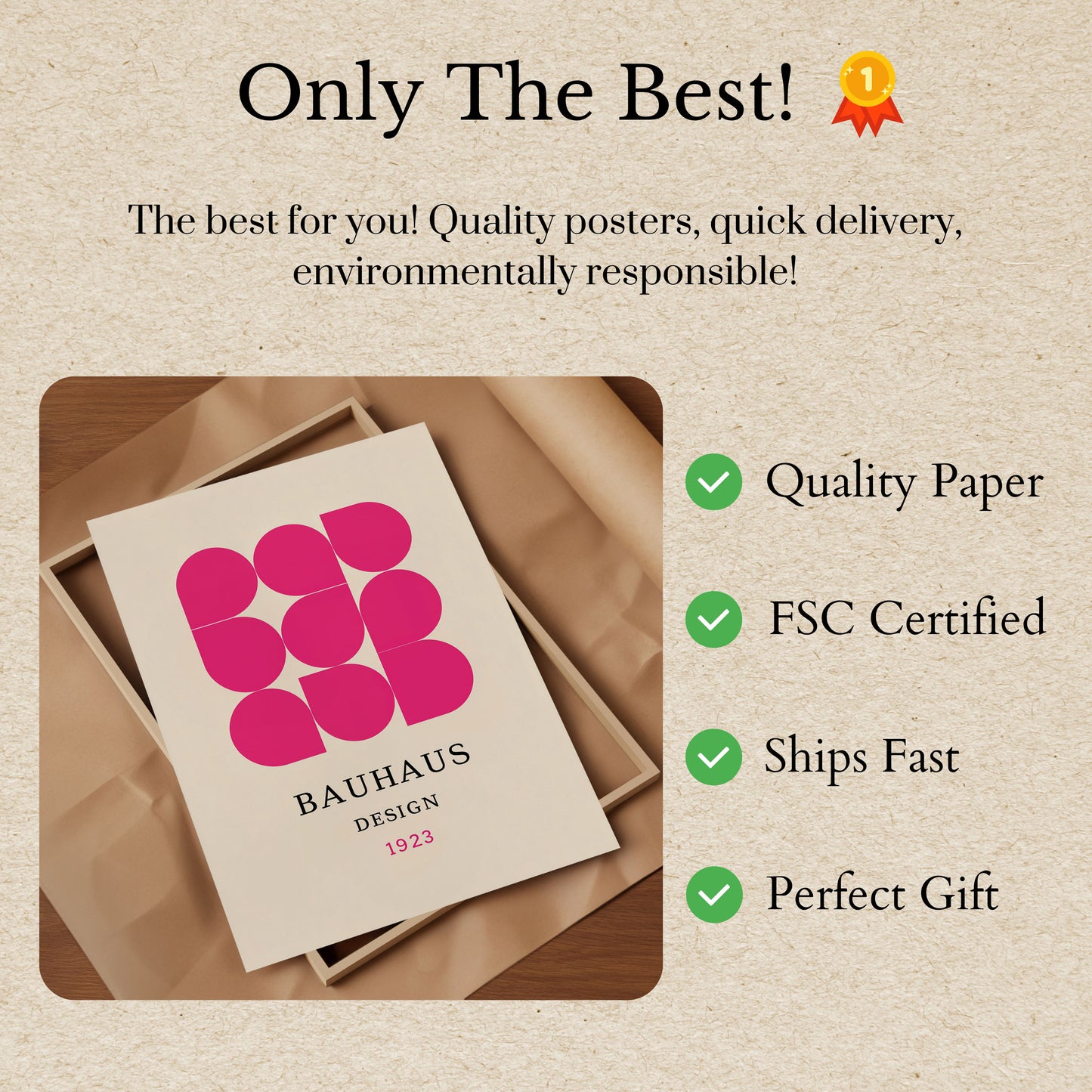 Geometric Pink Bauhaus Design Poster