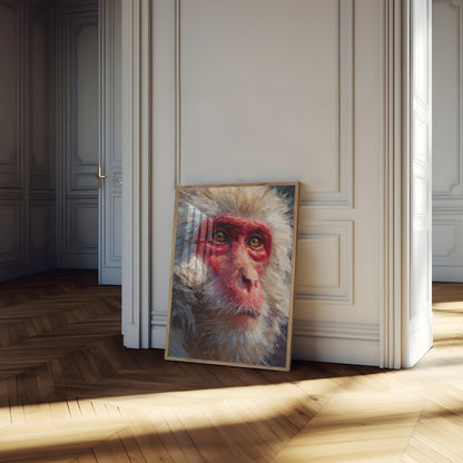 Póster de Retrato de Macaco Japonés
