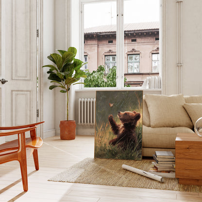 Bär jagt Schmetterling Poster