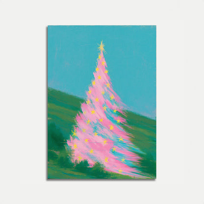 Pink Christmas Tree Poster