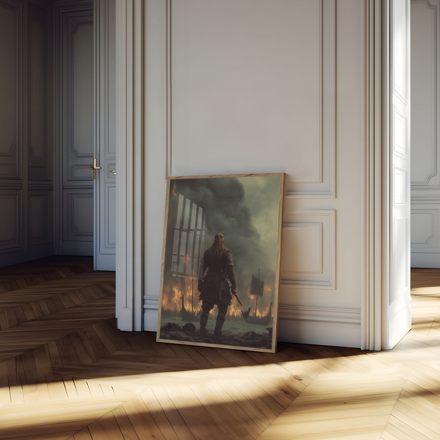 Viking Battle Flames Poster