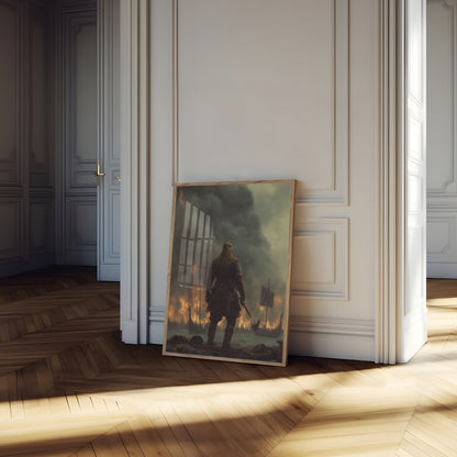 Viking Battle Flames Poster