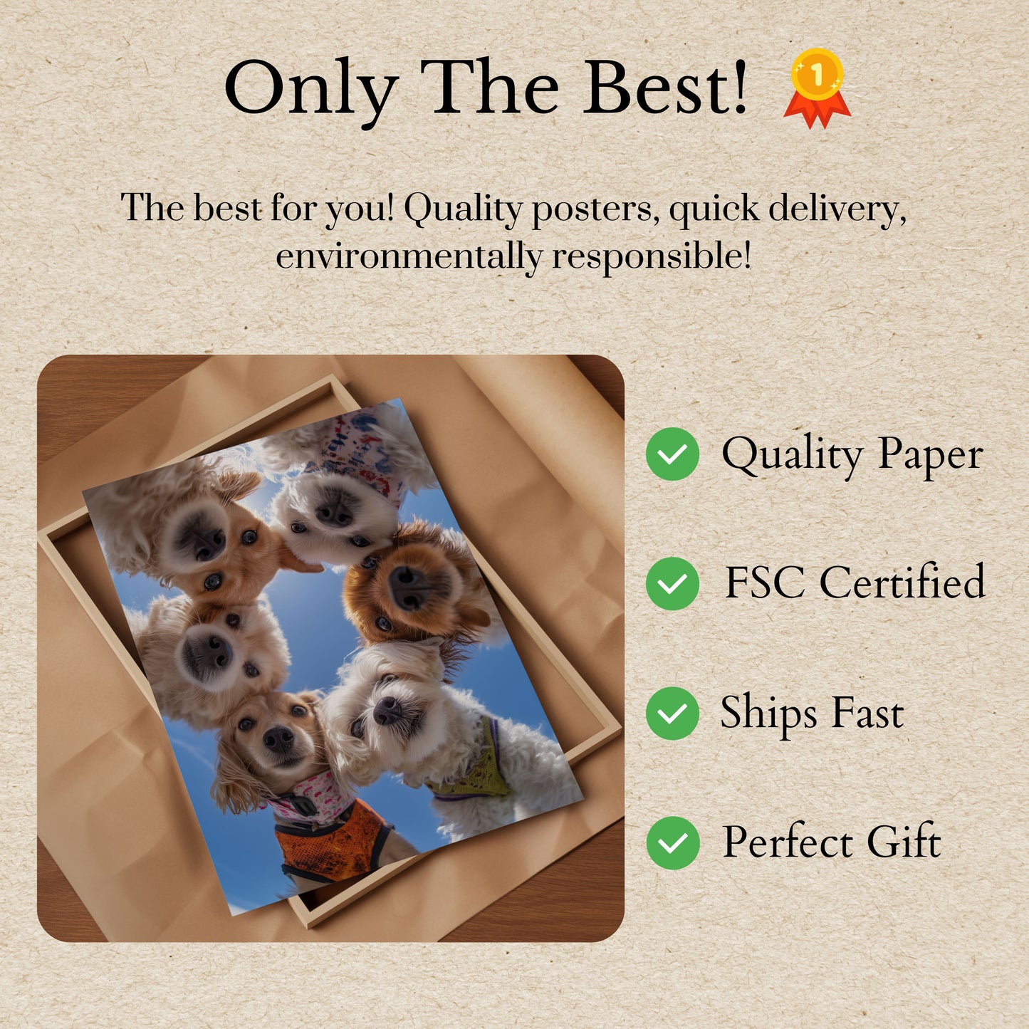 Cute Puppy Friends Sky Poster