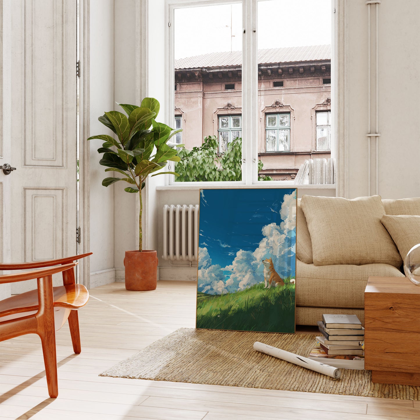 Serene Shiba Cloud Poster