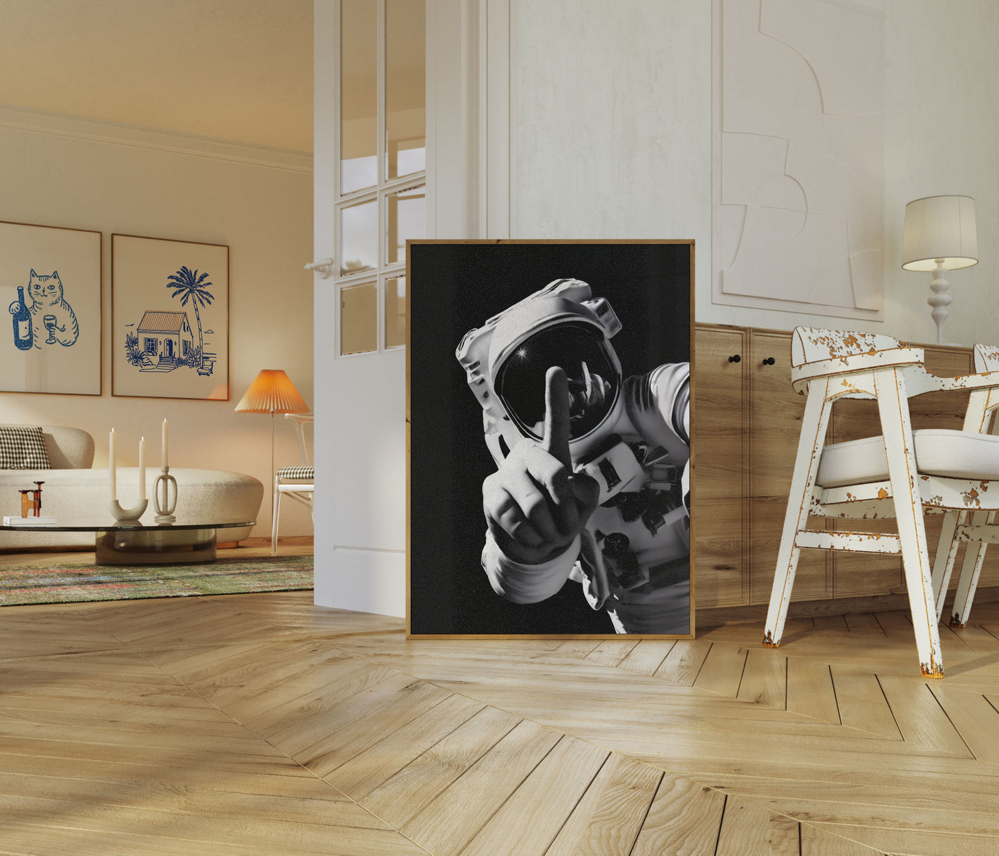 Astronaut Middle Finger Space Poster