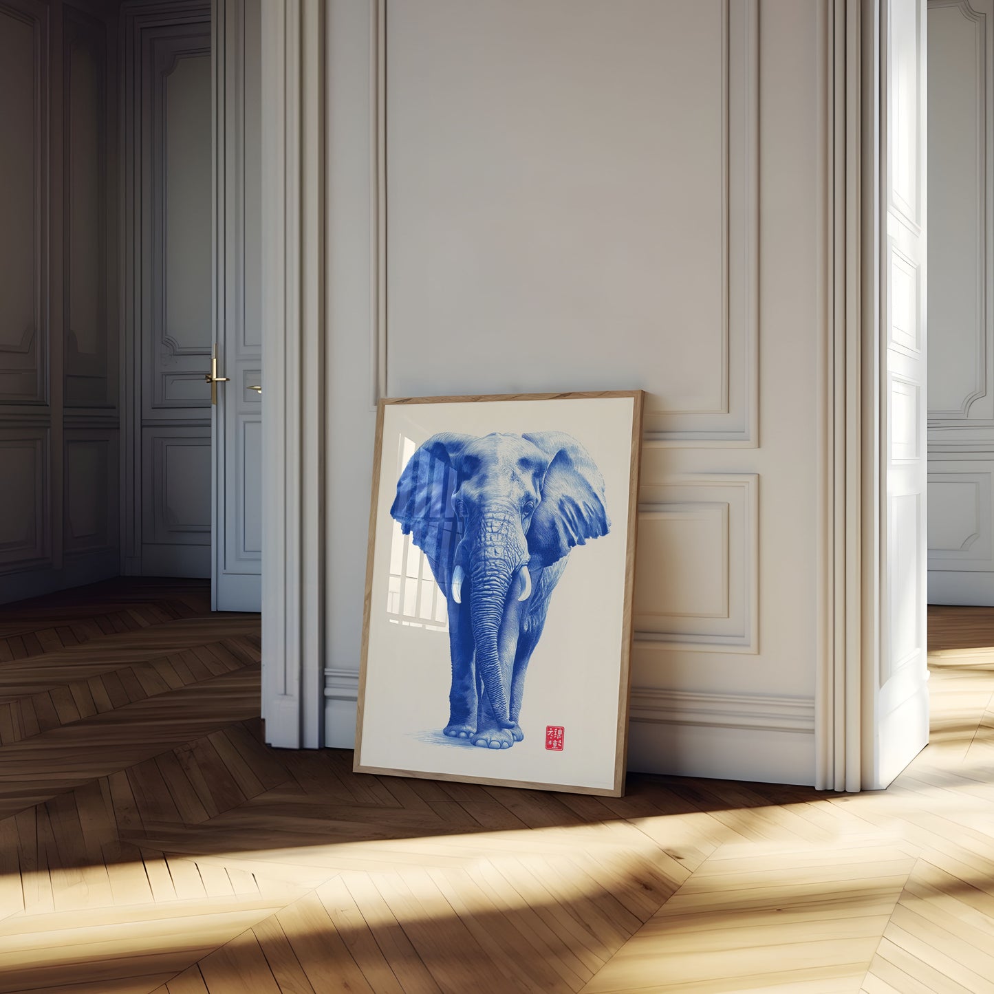 Blue Majesty Elephant Poster