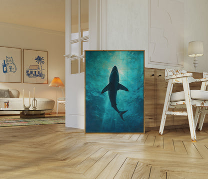 Stor Hvid Hai Stiger Op Plakat