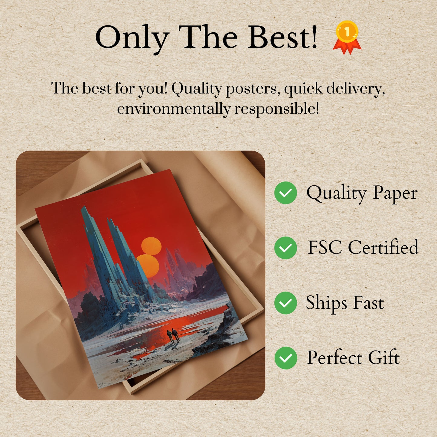 Alien Planet Twin Suns Poster