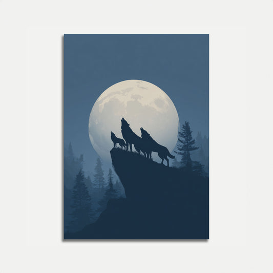 Vlci vyjící na měsíc plakát
