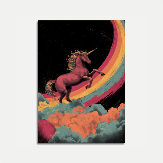 Affiche de rêve de licorne arc-en-ciel