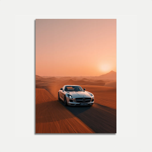 Desert Sunset Luxury Ride Poster