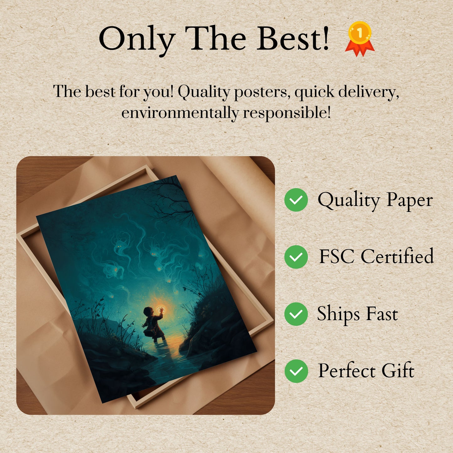 Child Discovering Magic in Water Poster