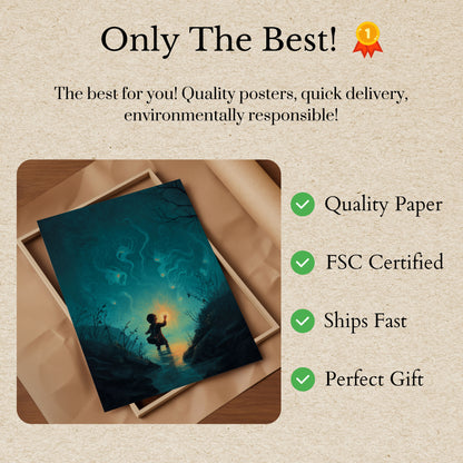 Child Discovering Magic in Water Poster