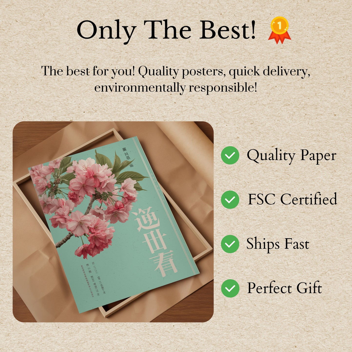 Póster de la flor de cerezo en primavera