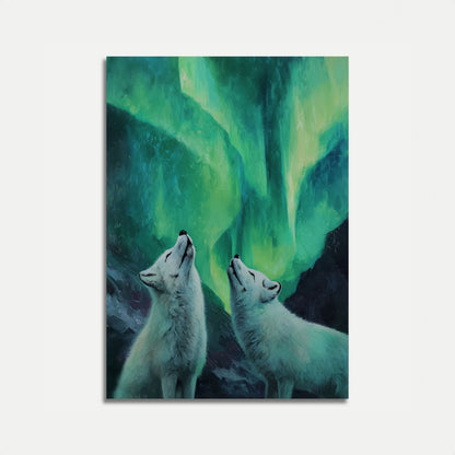 Ulver som heuler på nordlyset plakat