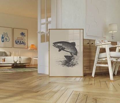 Springender Lachs Splash Poster