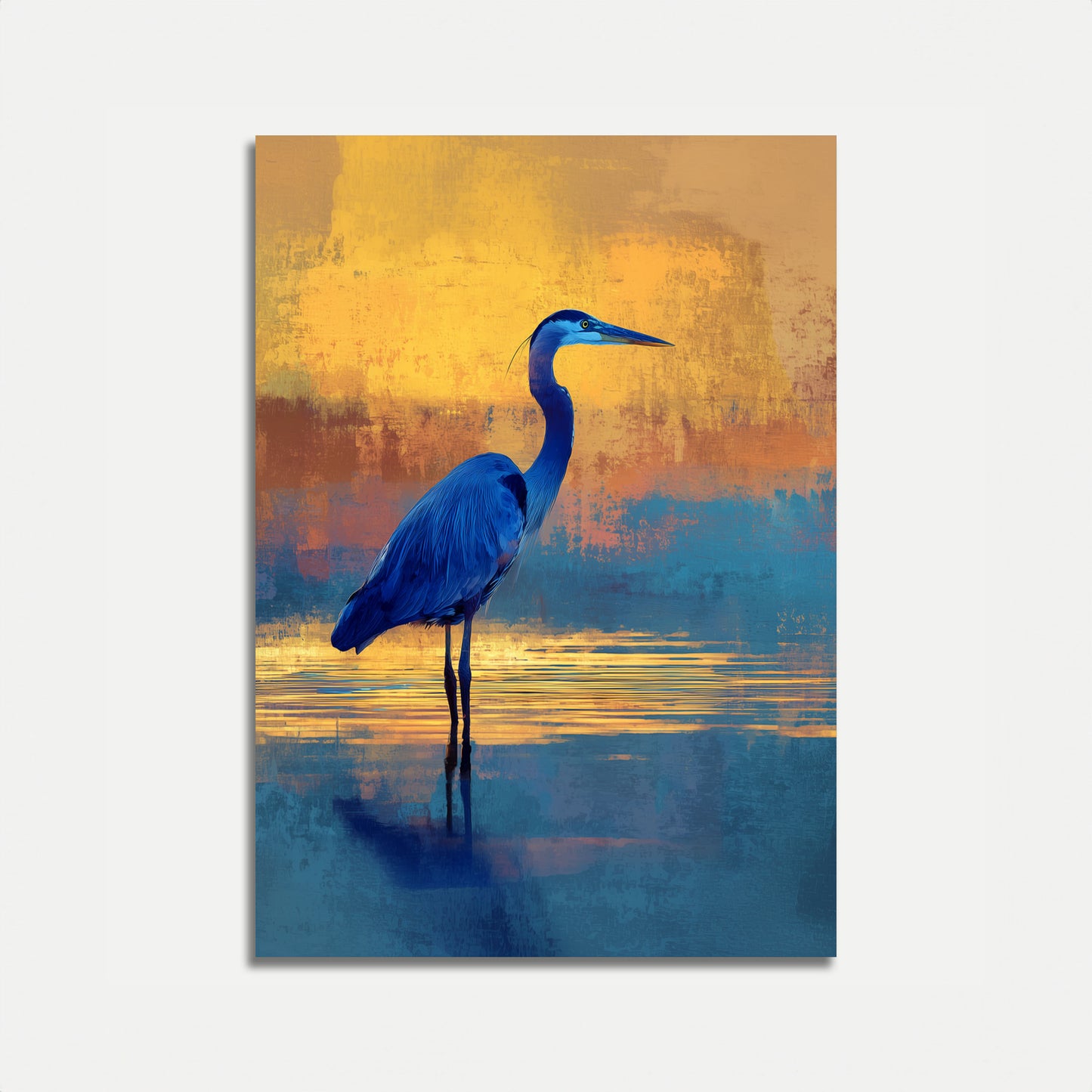Blue Heron Sunset Poster