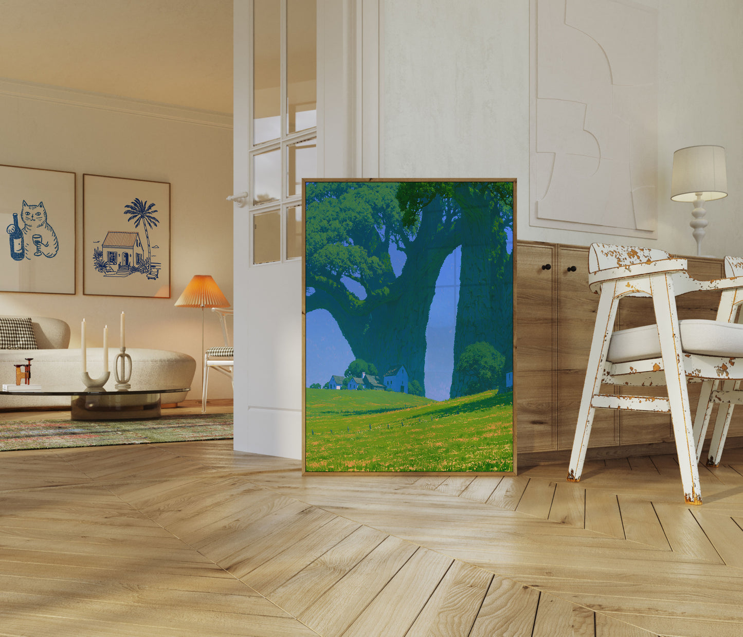Platteland Boerderij Vallei Poster
