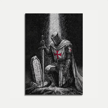 Średniowieczny Rycerz w Świetle Gwiazd Plakat