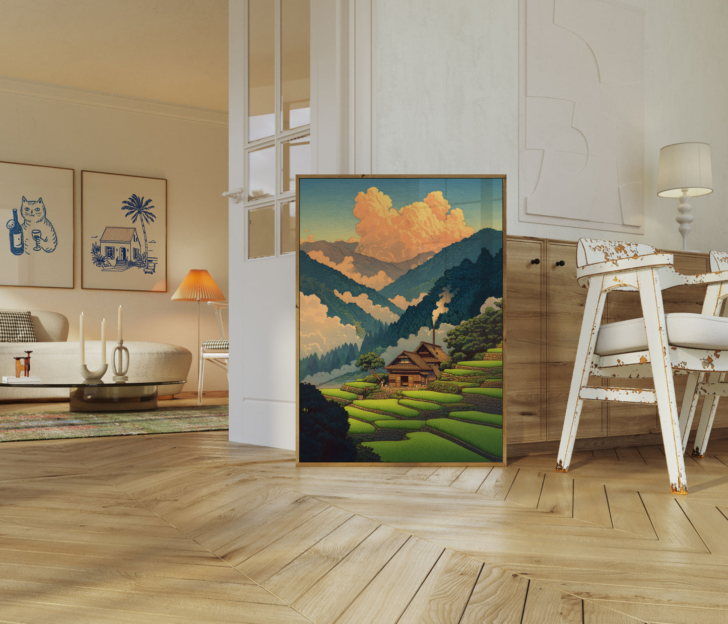 Pôster de Paisagem da Fazenda do Vale da Montanha