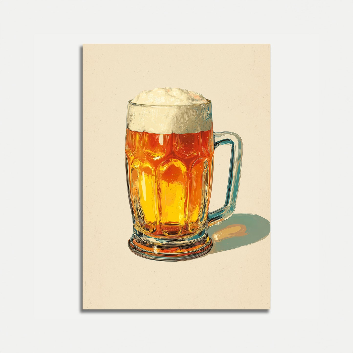 Frosty Golden Beer Tankard Poster