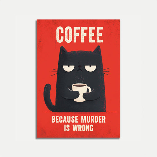 Coffee Cat Humor Poster