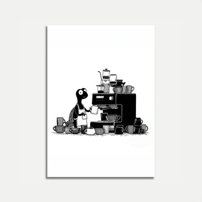 Coffee Barista Creature Poster