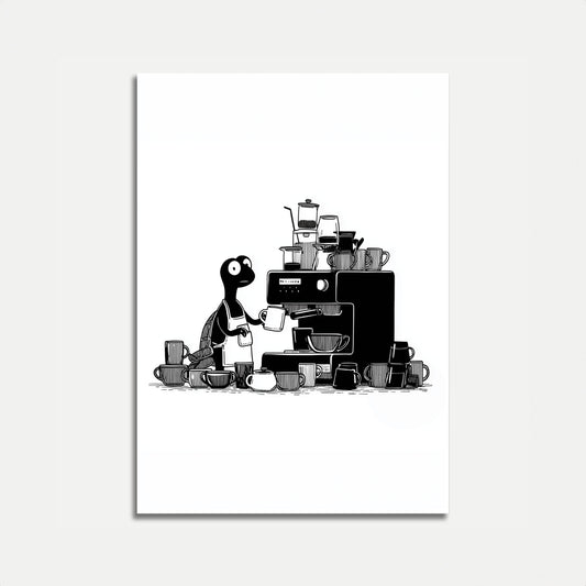 Coffee Barista Creature Poster