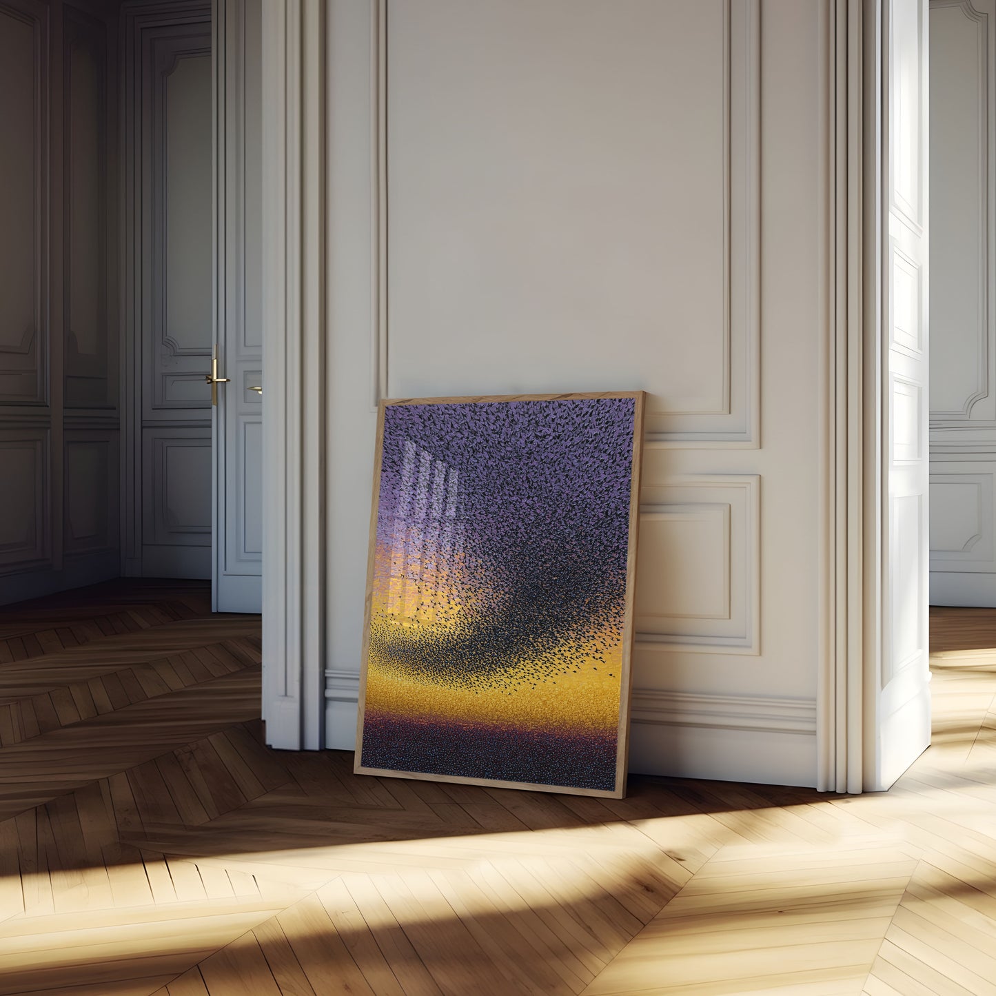 Starling Murmuration Sunset Poster