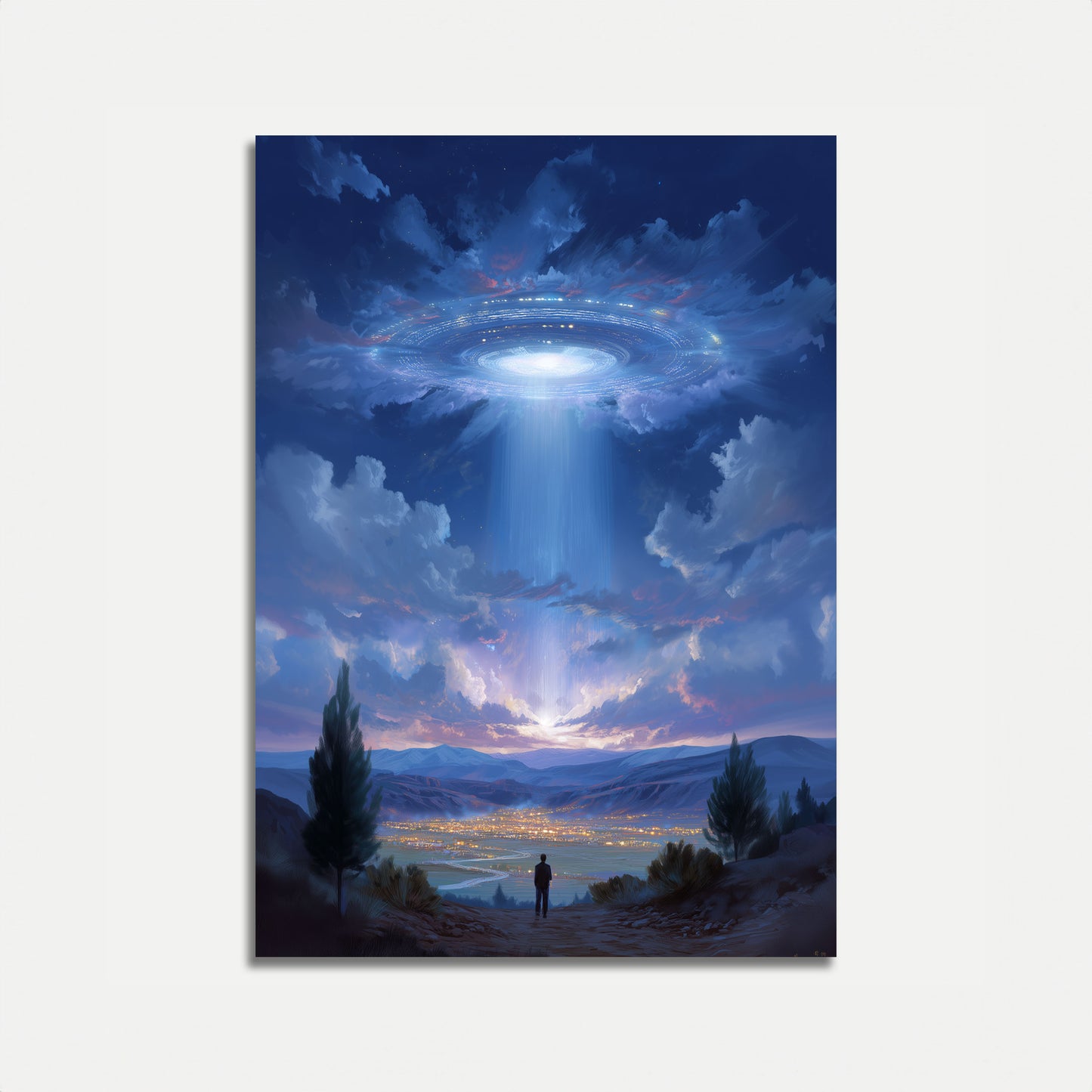 Alien Encounter Night Sky Poster
