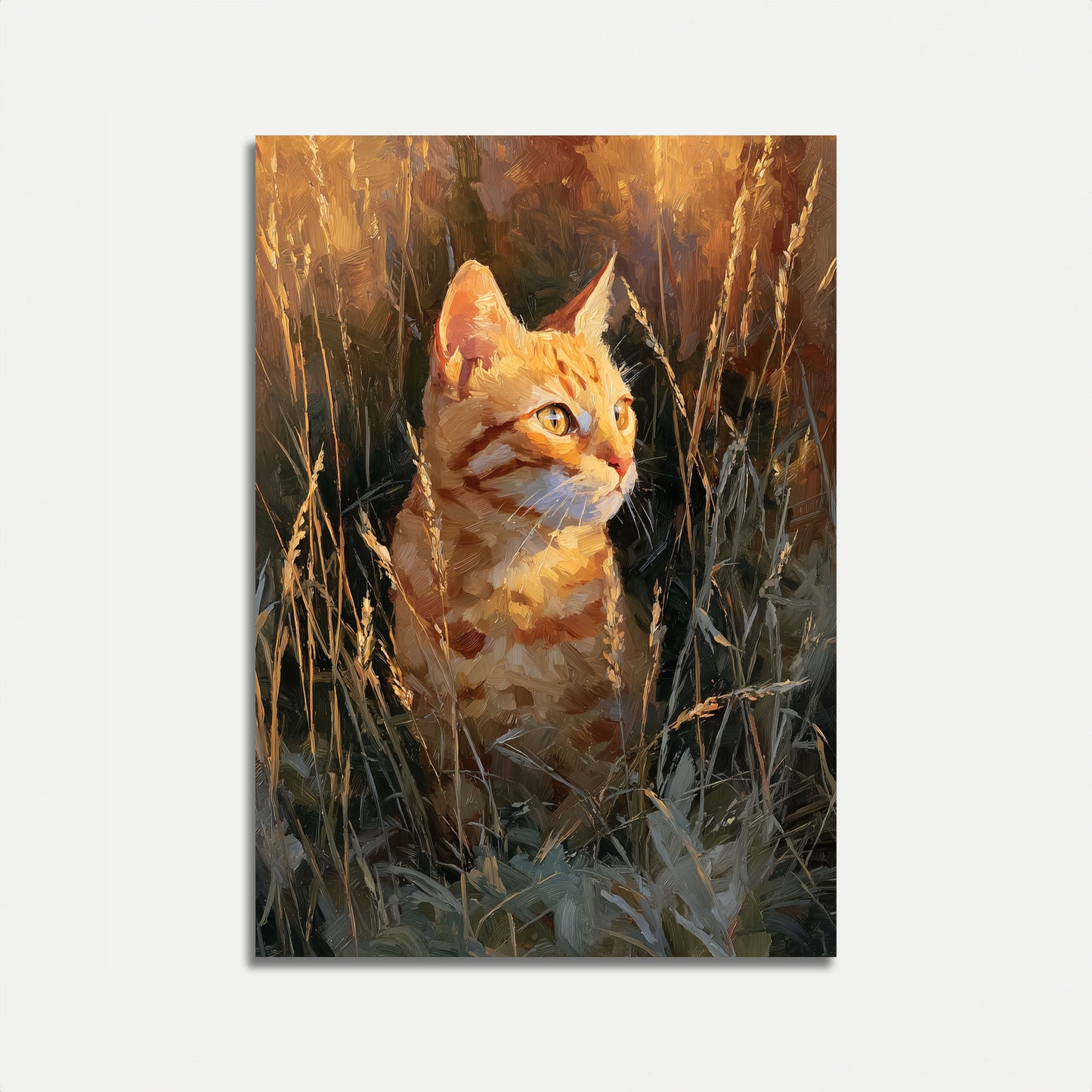 Orange Katt i Gyllene Vete Affisch