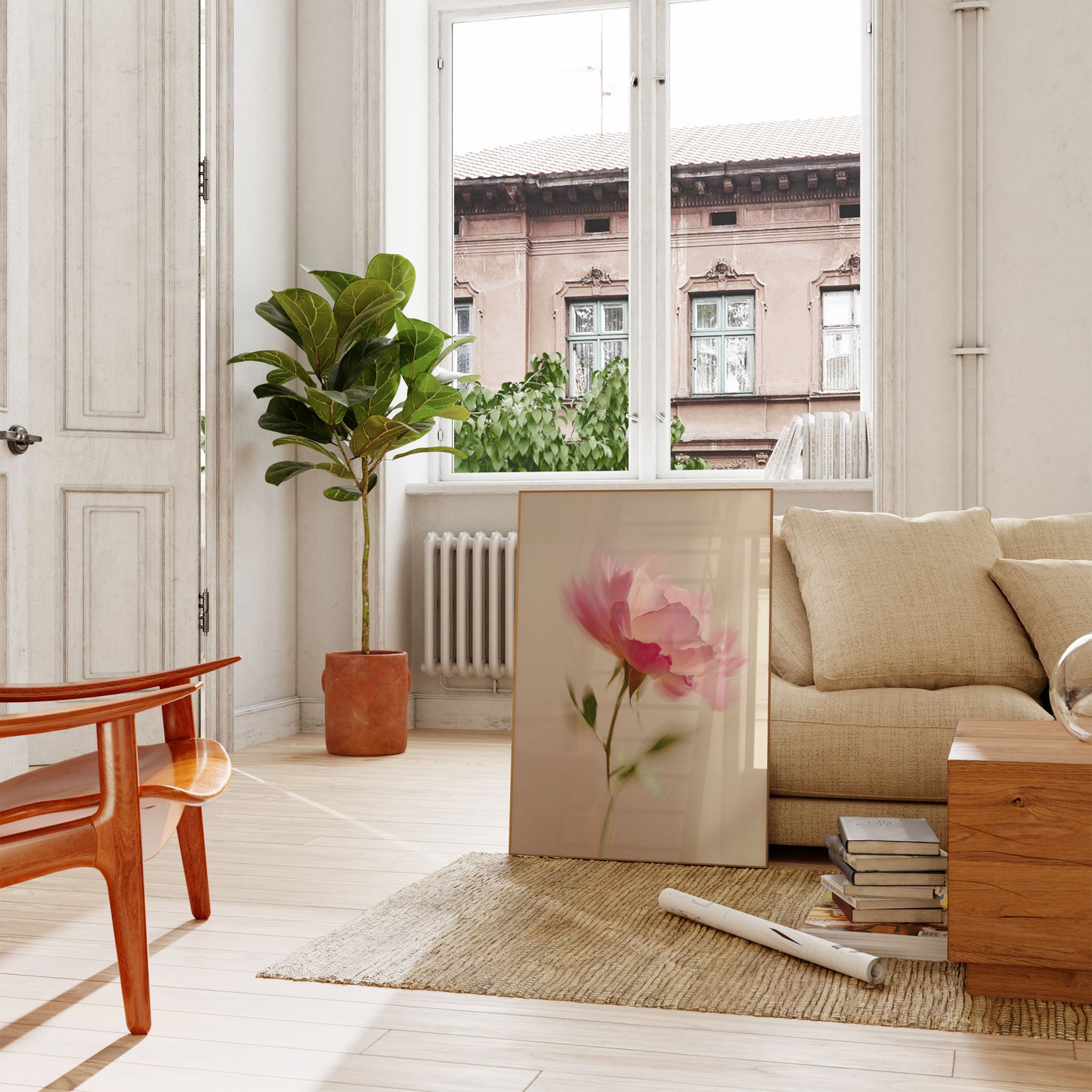 Zart rosa nejlikoblomma affisch