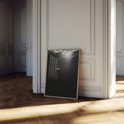 Underwater Predator Silhouette Poster