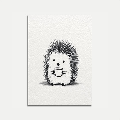 Cozy Hedgehog Coffee Break Poster