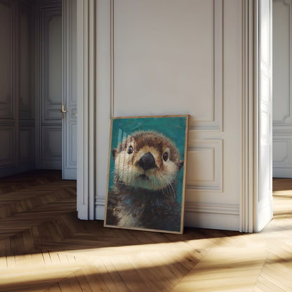 Nieuwsgierige Otter Portret Poster