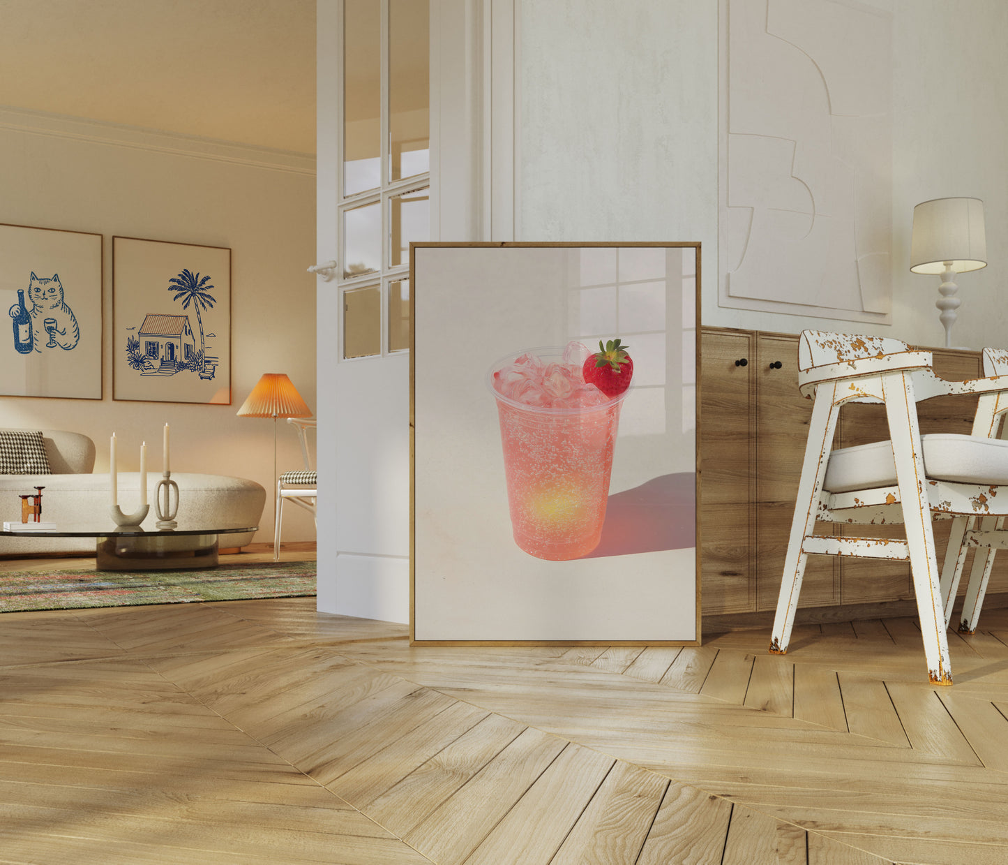 Strawberry Sparkle Refreshment Poster