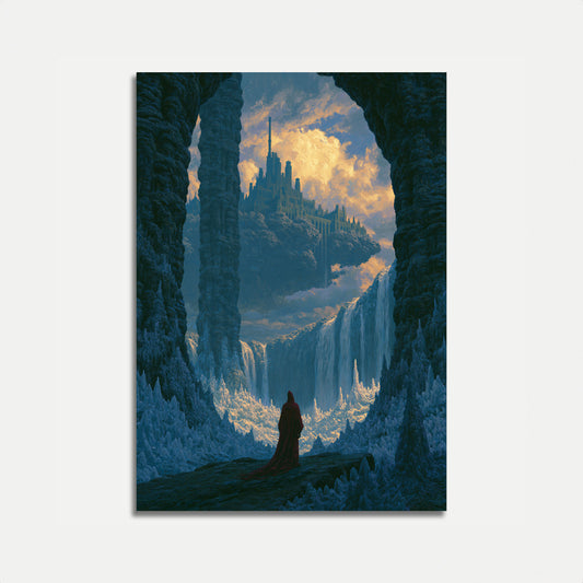 Poster Paesaggio Montagna Castello Fantasy