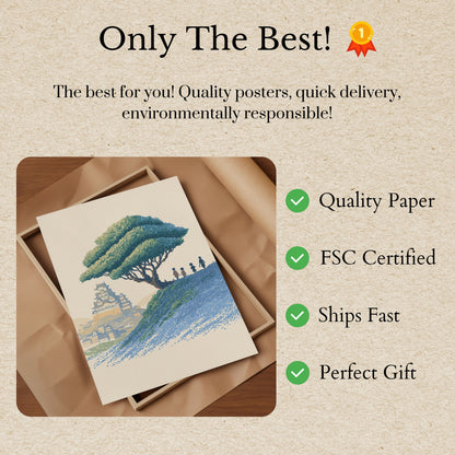 Japanese Castle Landscape Poster