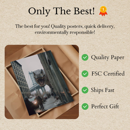 Urban Dinosaur Manhattan Bridge Poster