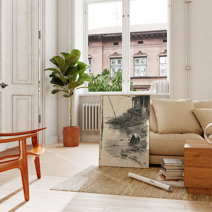 Panda by the Riverside Poster