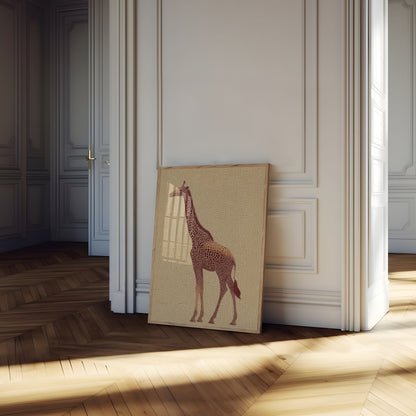 Geometric Maze Giraffe Poster