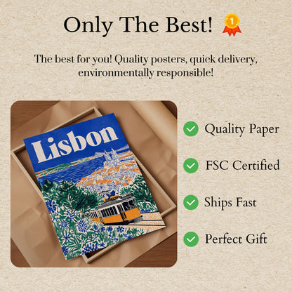 Lisbon Cityscape Travel Poster