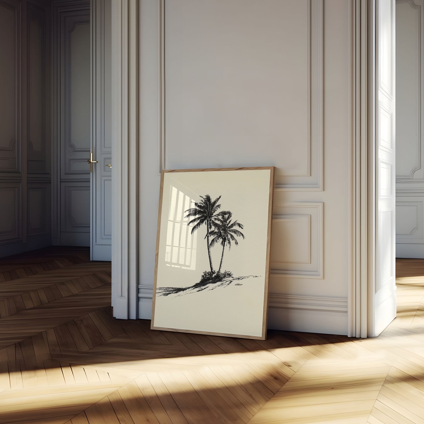 Tropické Palmové Stromy na Pláži Plakát