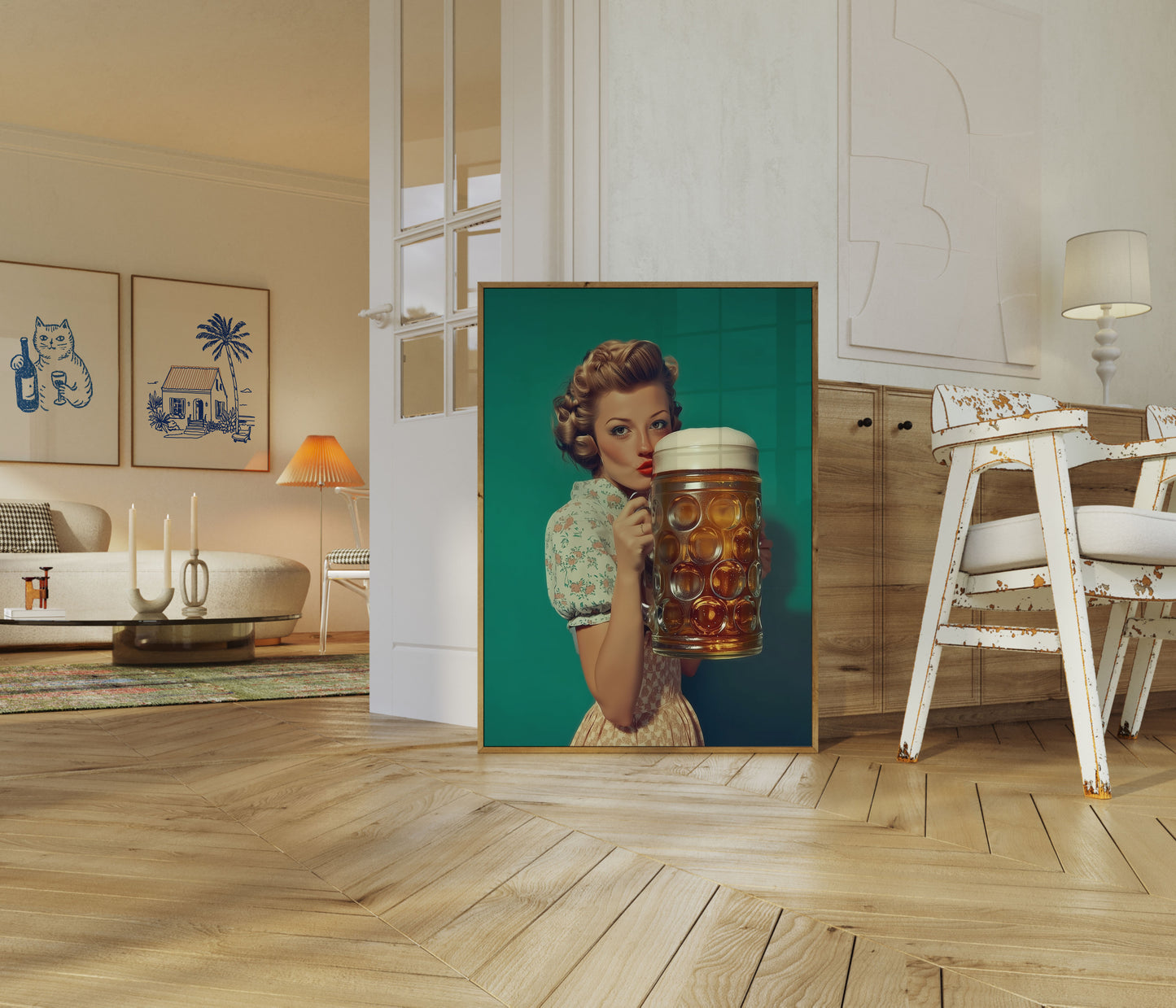 Retro Bavarian Beer Beauty Poster