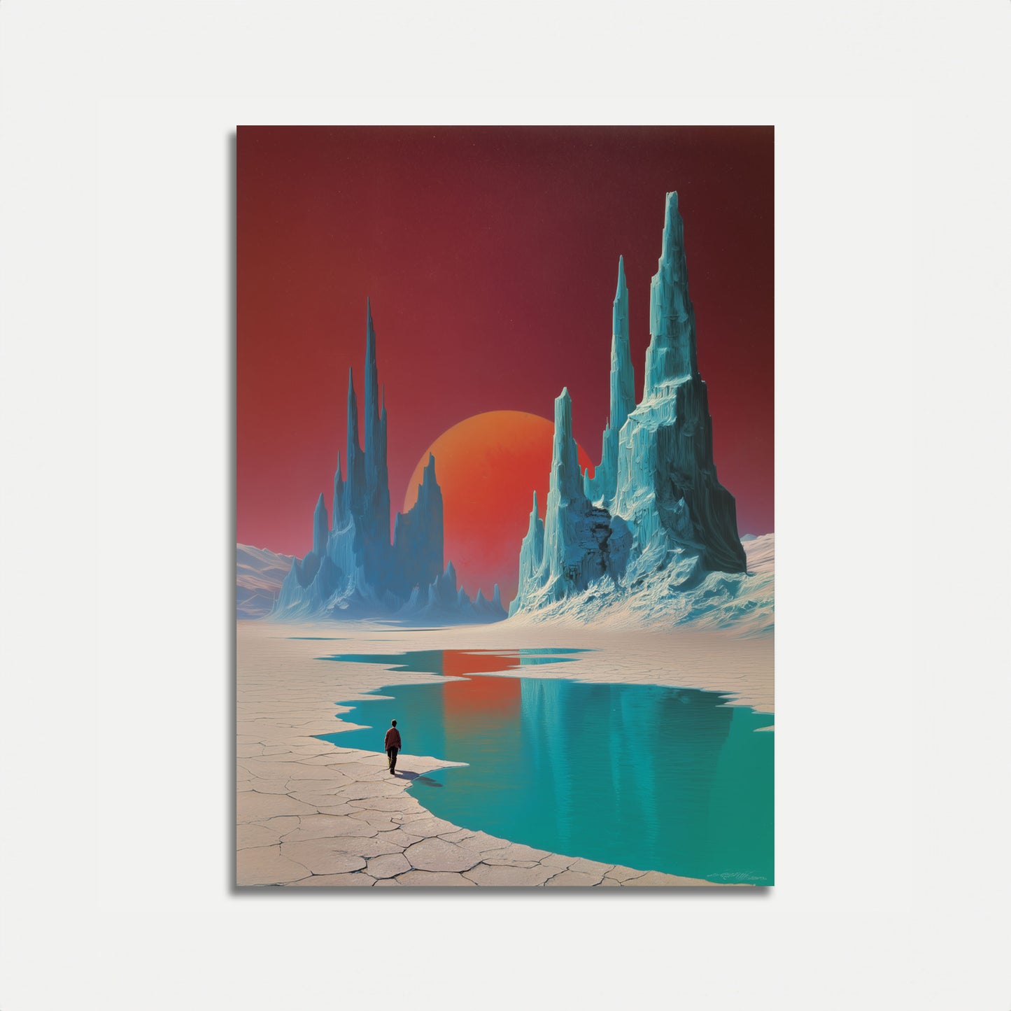 Affiche Paysage Extraterrestre avec Tours de Cristal
